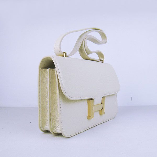 7A Hermes Constance Togo Leather Single Bag Off-White Gold Hardware H020